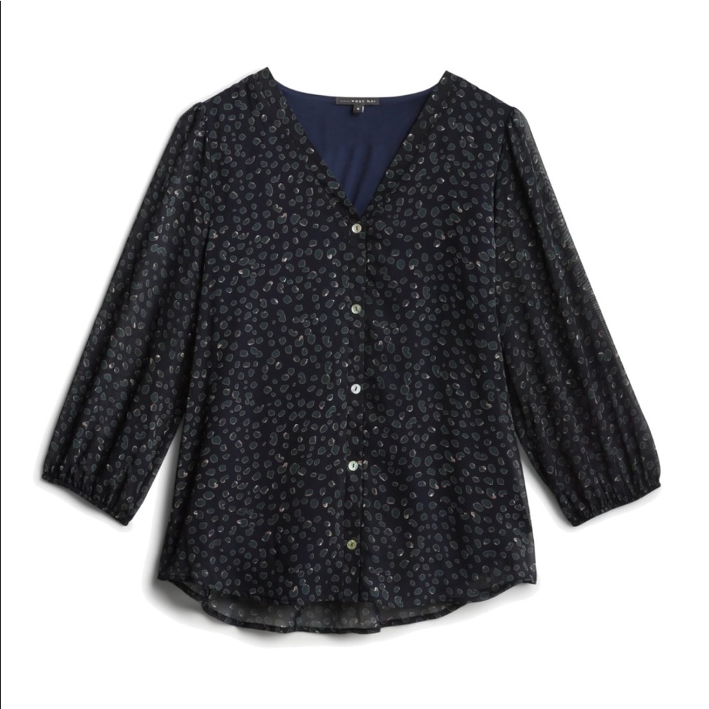 West Kei xl coleton button down blue blouse
